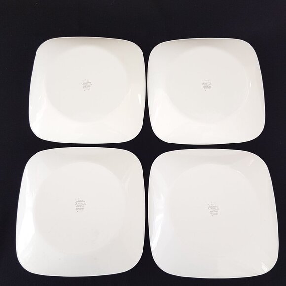 4pc Corelle Vitrelle Bamboo Leaf Square Dinner Plate Set, Made in USA - Picture 8 of 9